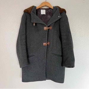Sandro Virgin Wool Parka Grey Size 36